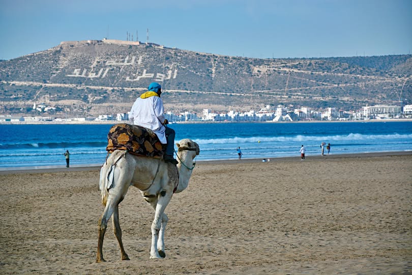 Agadir beach and marina on the Souss coast