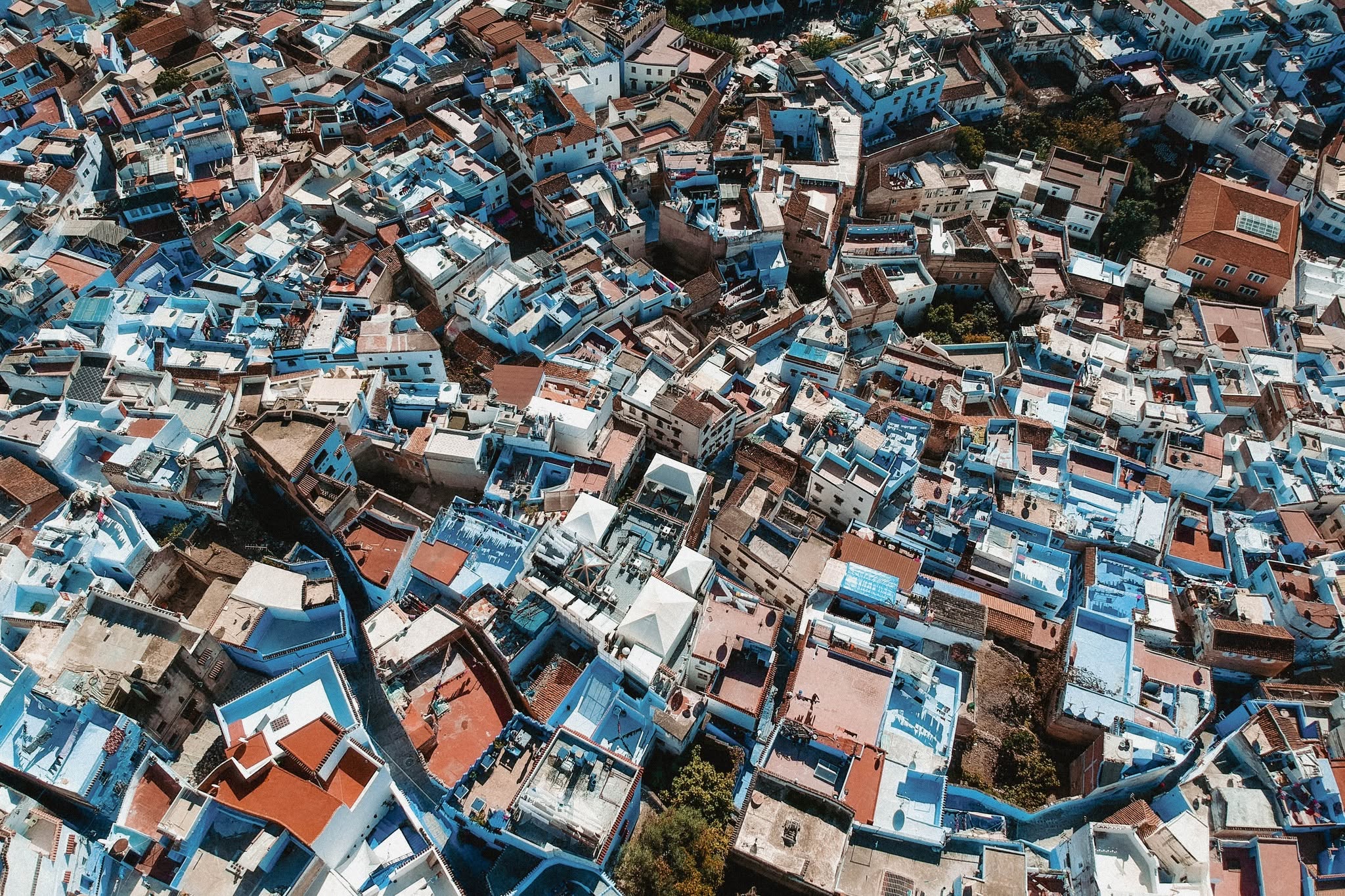 Blue painted streets of Chefchaouen in the Rif Mountains