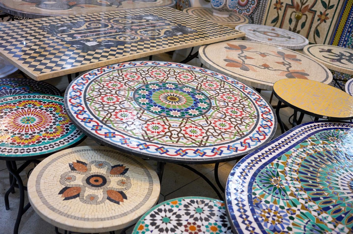 Carved cedar and zellij tilework illustrating Morocco history